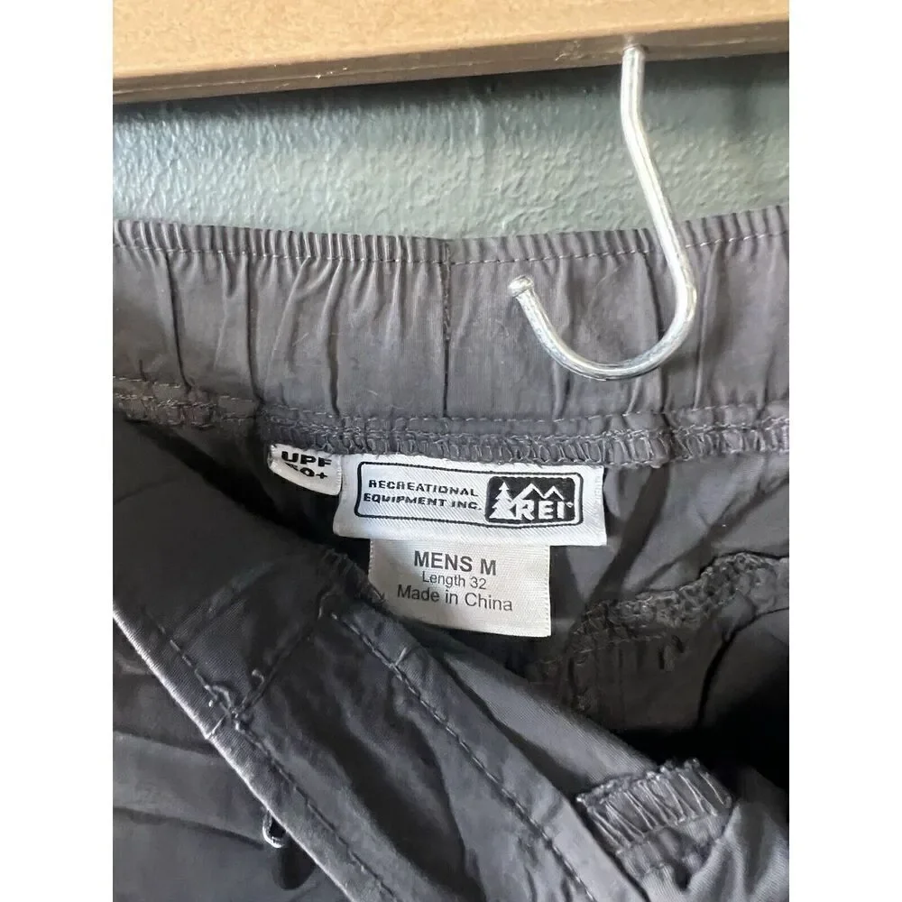 REI Mens Gray Outdoor Hiking Cargo Pants Nylon Size Medium